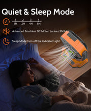 Load image into Gallery viewer, TDONE 40,000mAh Battery Operated Fan, 13&quot; Remote Camping Fan with LED Auto-Oscillating Rechargeable Fan Powerful Portable Desk Fan for Home, Camping, RV, Courtyard, Picnic, Emergency Power
