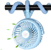 Load image into Gallery viewer, TDONE Stroller Fan Mini Portable Fan USB Personal Fan Long Working Handheld Fan 12pcs LED Camping Fan Batterry Operated Fan Clip on Fan for Stroller Travel
