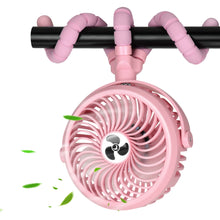 Load image into Gallery viewer, TDONE Stroller Fan Mini Portable Fan USB Personal Fan Long Working Handheld Fan 12pcs LED Camping Fan Batterry Operated Fan Clip on Fan for Stroller Travel
